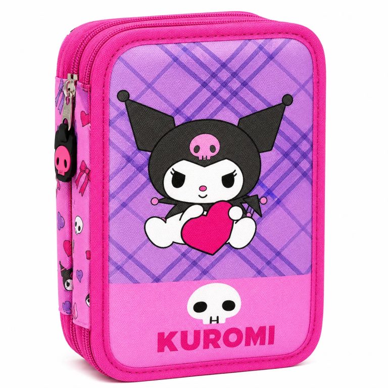Penar Neechipat 3 Fermoare Kuromi Roz Pigna