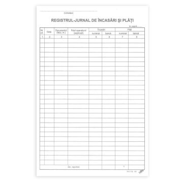 Registru Jurnal De Incasari Si Plati