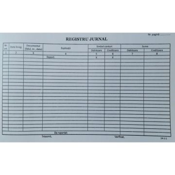 Registru Jurnal Orizontal Gold