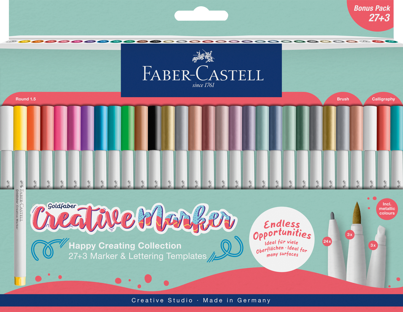 Set 30 Markere Creative Goldfaber Creative Haven 1.5mm Faber-Castell