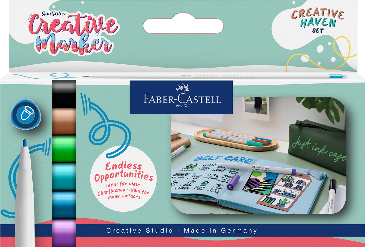 Set 6 Markere Creative Goldfaber Creative Haven 1.5mm Faber-Castell