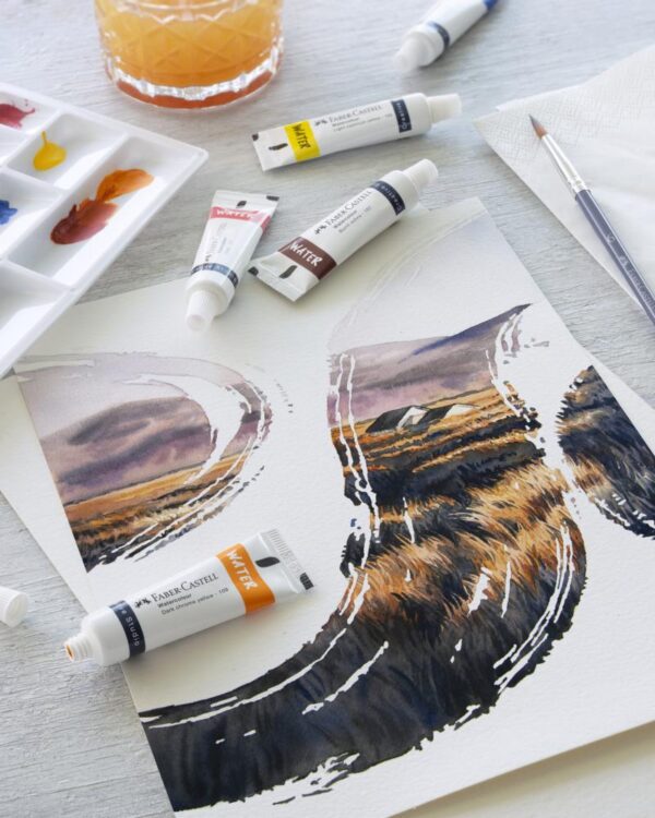 TEMPERA ACUARELE 12 CULORI 9ML + PALETA FABER-CASTELL