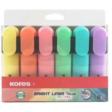 Textmarker Set 6 Pastel Cutie Plastic Kores
