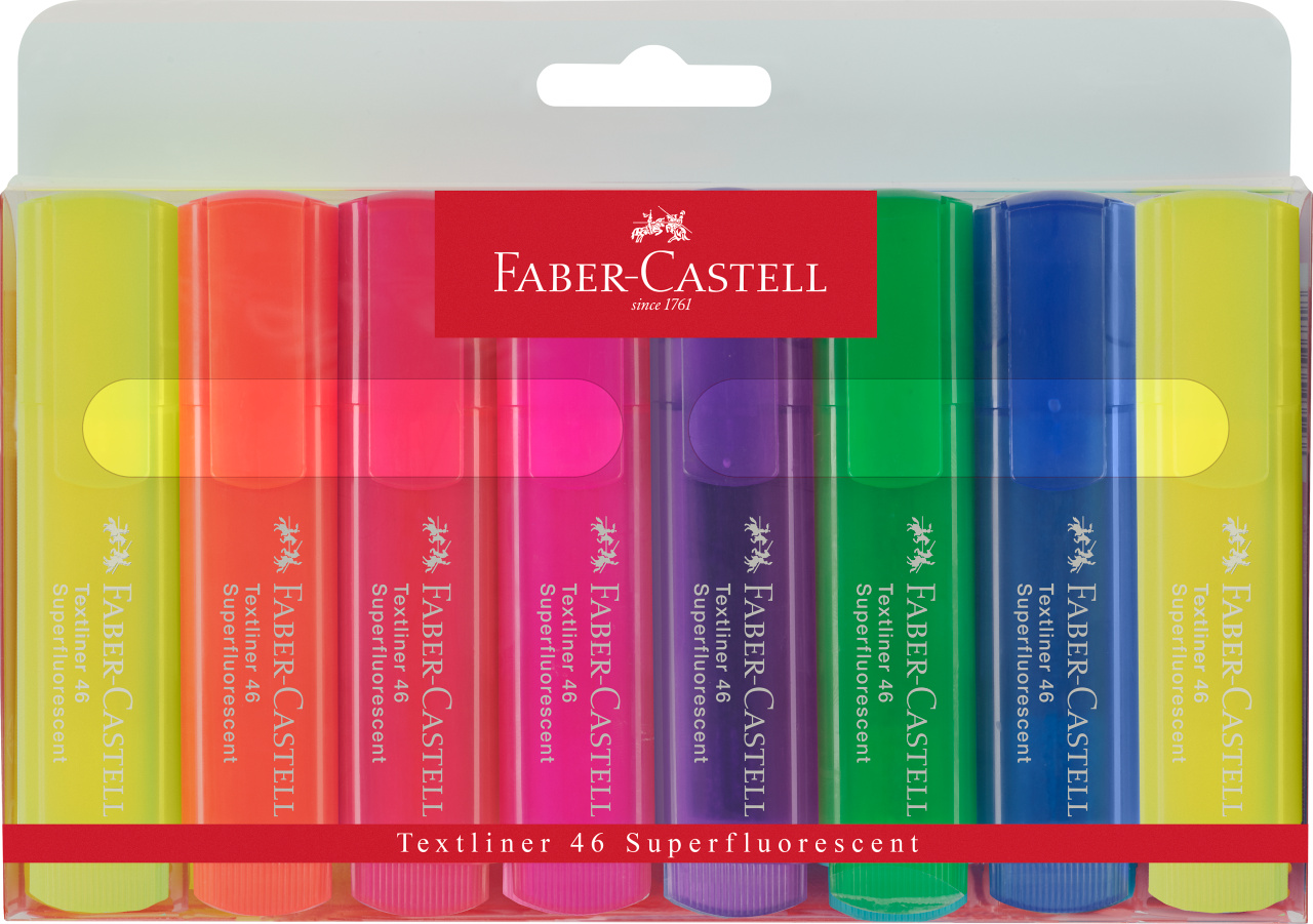 Textmarker Set 8 Superfluorescent 1546 Faber-Castell